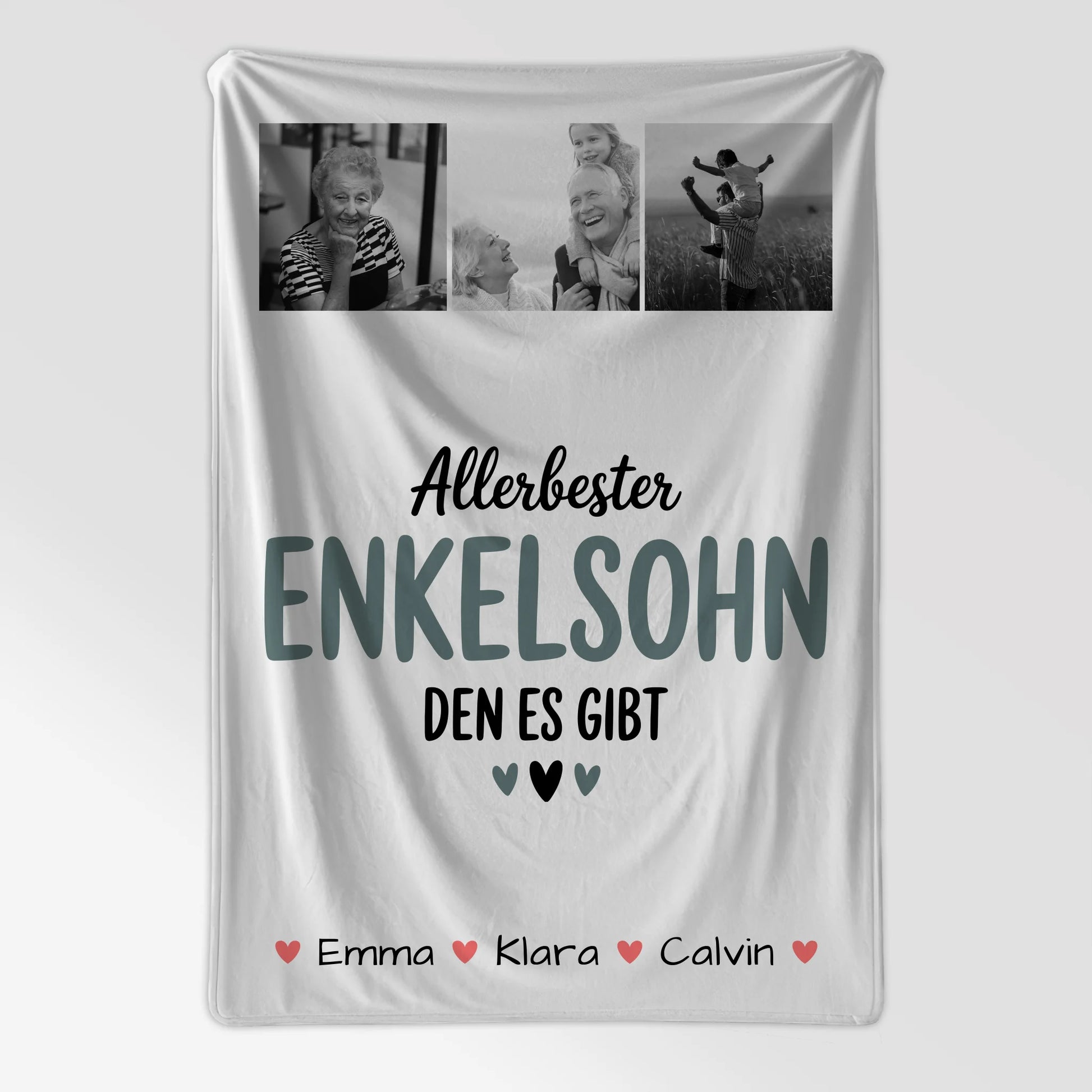 Decke Mit Namen Geschenk Fotocollage Enkelsohn Allerbester Enkelsohn Den Es Gibt 7