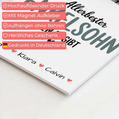 Personalisierte Fotoboard Magnet Poster Geschenk für den besten Enkelsohn 4