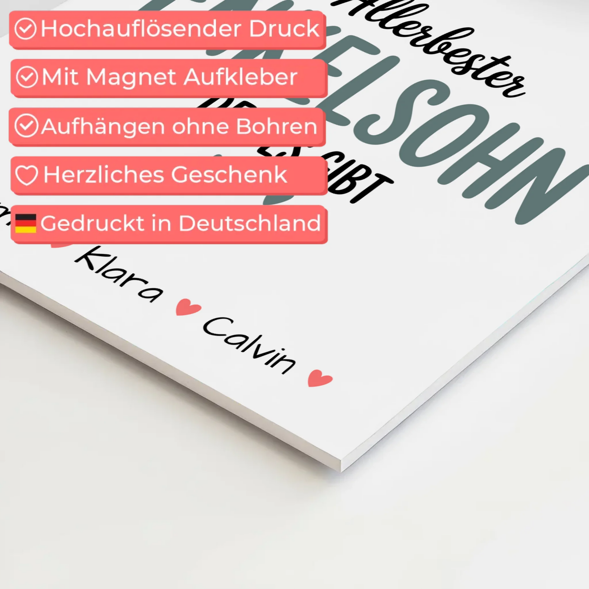 Personalisierte Fotoboard Magnet Poster Geschenk für den besten Enkelsohn 10