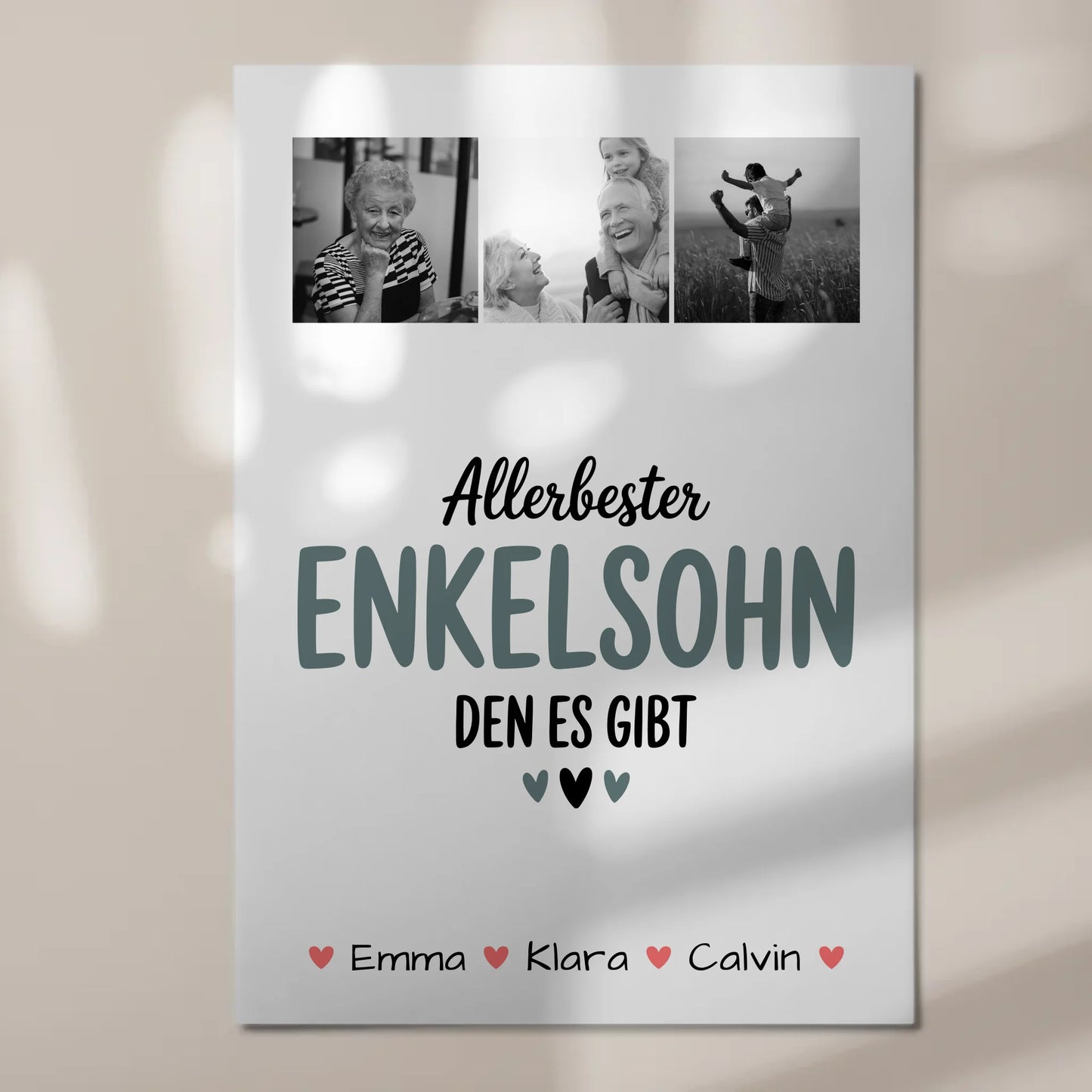 Personalisierte Fotoboard Magnet Poster Geschenk für den besten Enkelsohn