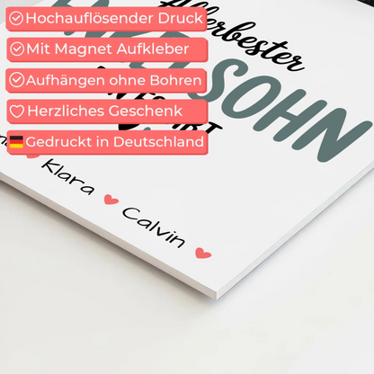 Personalisierte Fotoboard Magnet Poster Geschenk für den besten Enkelsohn