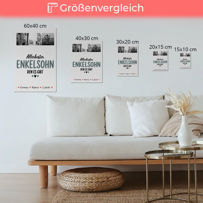 Personalisierte Fotoboard Magnet Poster Geschenk für den besten Enkelsohn