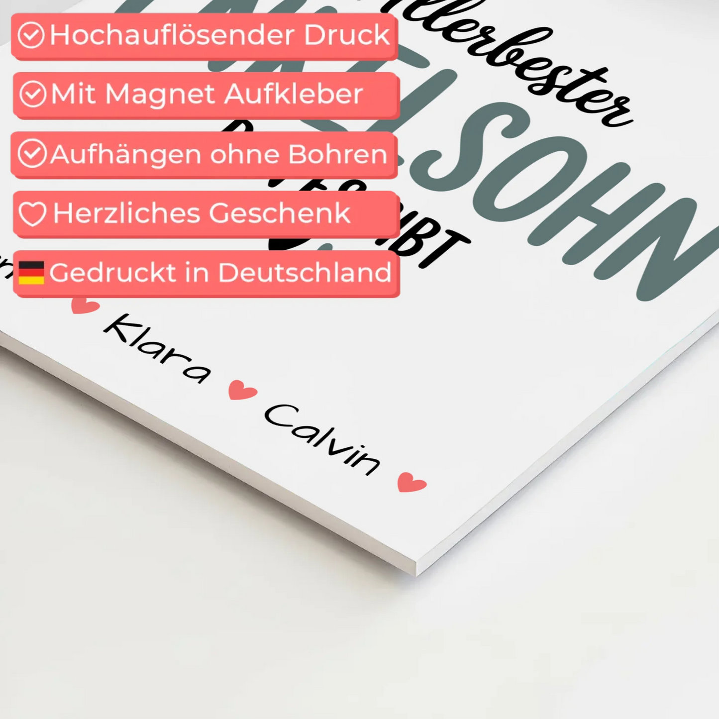 Personalisierte Fotoboard Magnet Poster Geschenk für den besten Enkelsohn