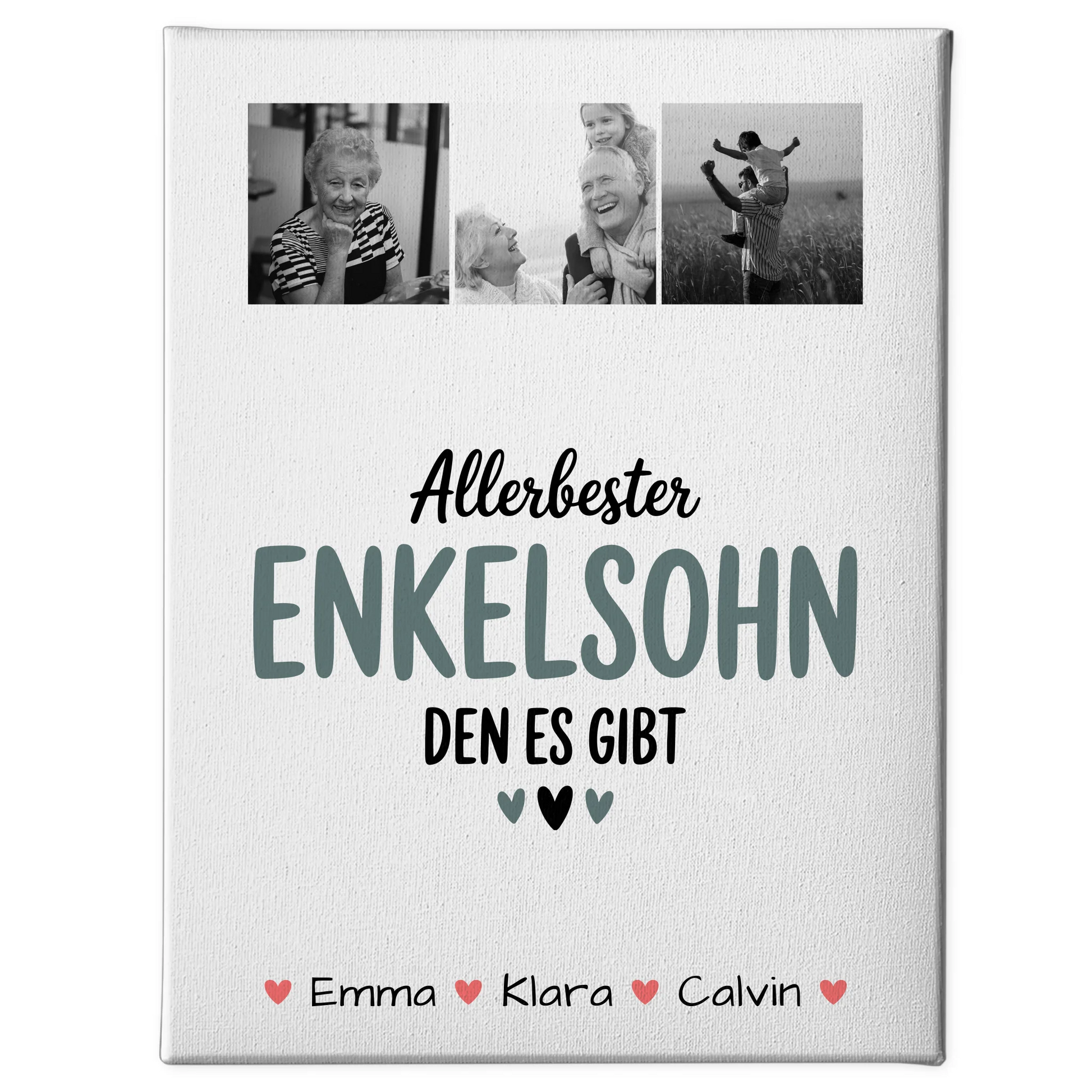 Leinwand Personalisiert Geschenk Fotocollage Enkelsohn Allerbester Enkelsohn Den Es Gibt 1