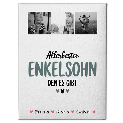 Leinwand Personalisiert Geschenk Fotocollage Enkelsohn Allerbester Enkelsohn Den Es Gibt 1