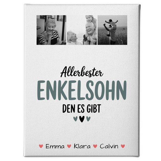 Leinwand Personalisiert Geschenk Fotocollage Enkelsohn Allerbester Enkelsohn Den Es Gibt 1