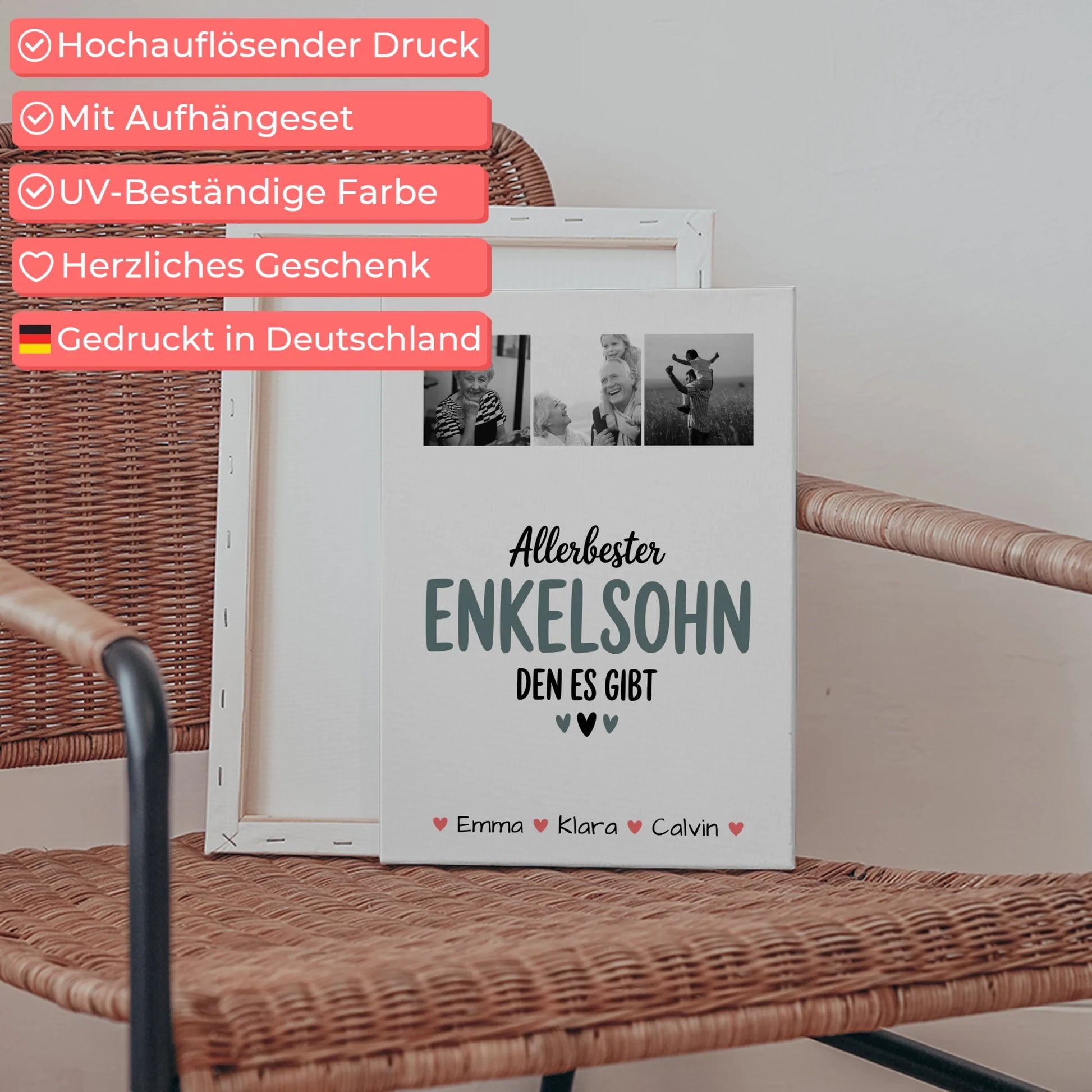 Leinwand Personalisiert Geschenk Fotocollage Enkelsohn Allerbester Enkelsohn Den Es Gibt 5
