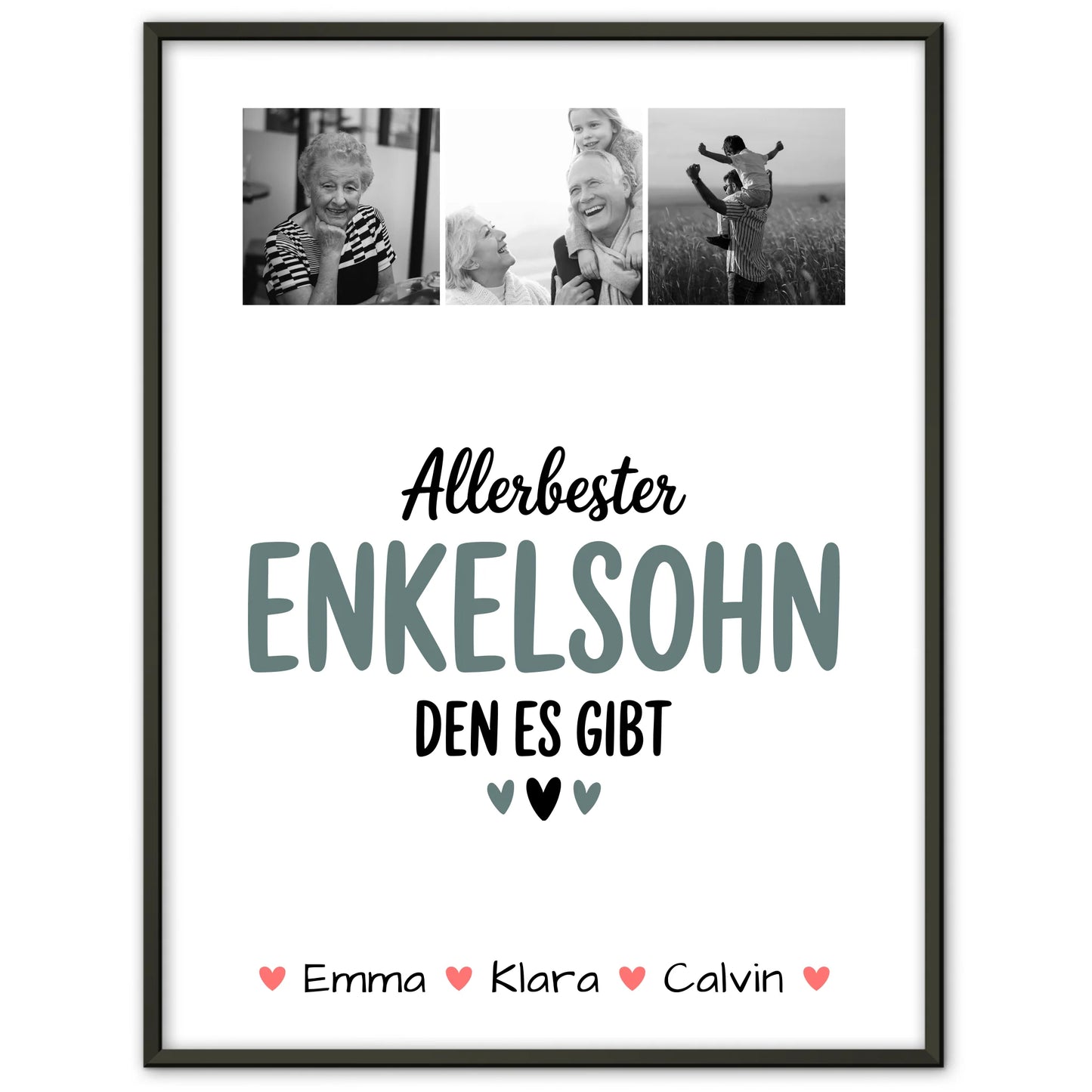 Personalisierbares Poster Geschenk Fotocollage Enkelsohn Allerbester Enkelsohn Den Es Gibt