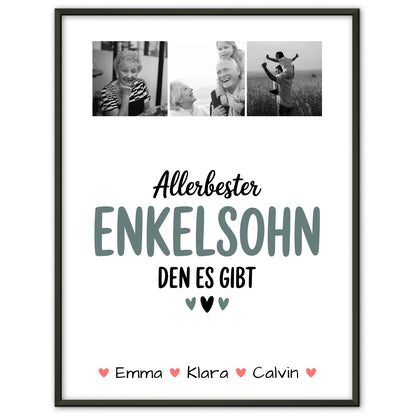 Personalisierbares Poster Geschenk Fotocollage Enkelsohn Allerbester Enkelsohn Den Es Gibt