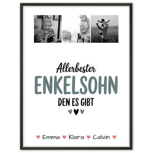 Personalisierbares Poster Geschenk Fotocollage Enkelsohn Allerbester Enkelsohn Den Es Gibt