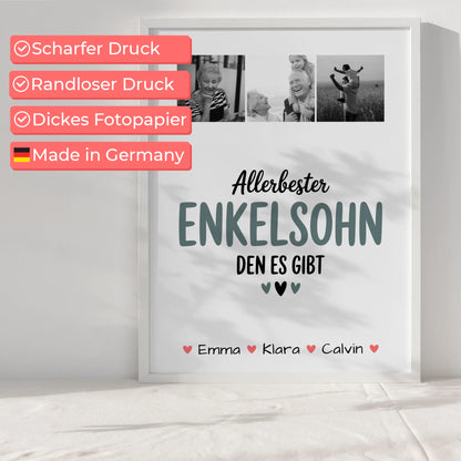 Personalisierbares Poster Geschenk Fotocollage Enkelsohn Allerbester Enkelsohn Den Es Gibt