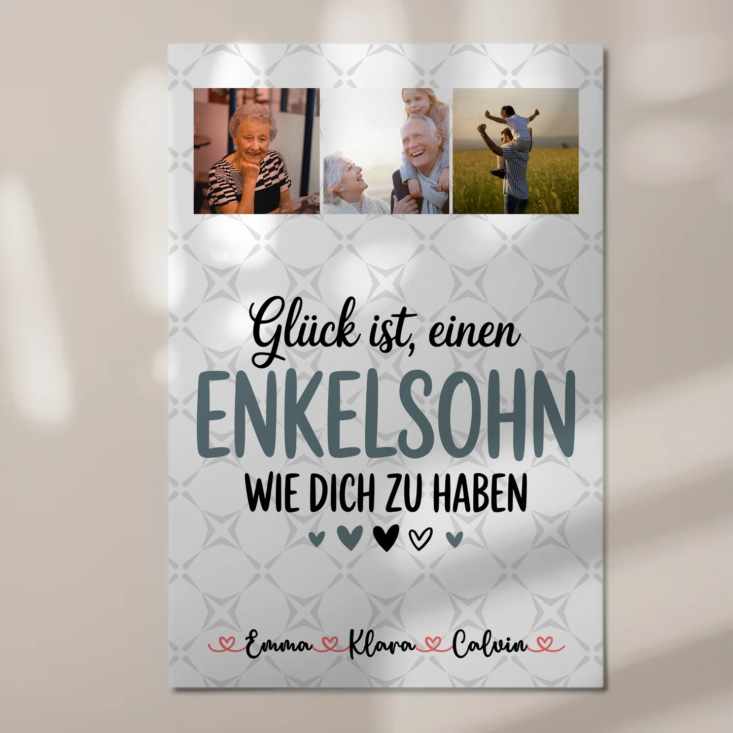 Magnetposter Fotoboard mit Fotocollage für Enkelsohn Glück Ist einen Enkelsohn Wie Dich Zu Haben 1