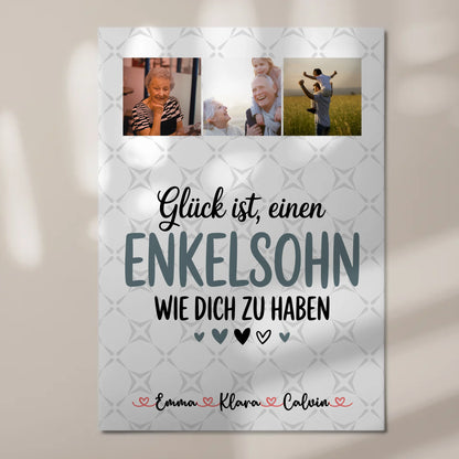Magnetposter Fotoboard mit Fotocollage für Enkelsohn Glück Ist einen Enkelsohn Wie Dich Zu Haben
