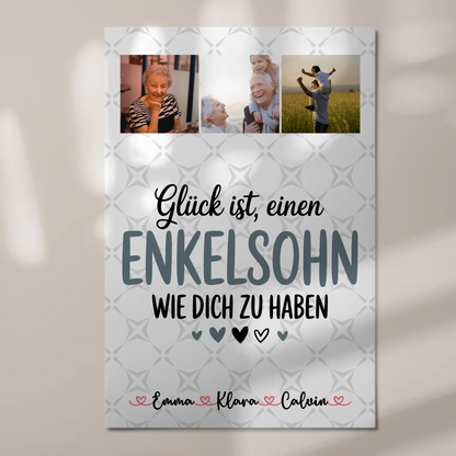 Magnetposter Fotoboard mit Fotocollage für Enkelsohn Glück Ist einen Enkelsohn Wie Dich Zu Haben