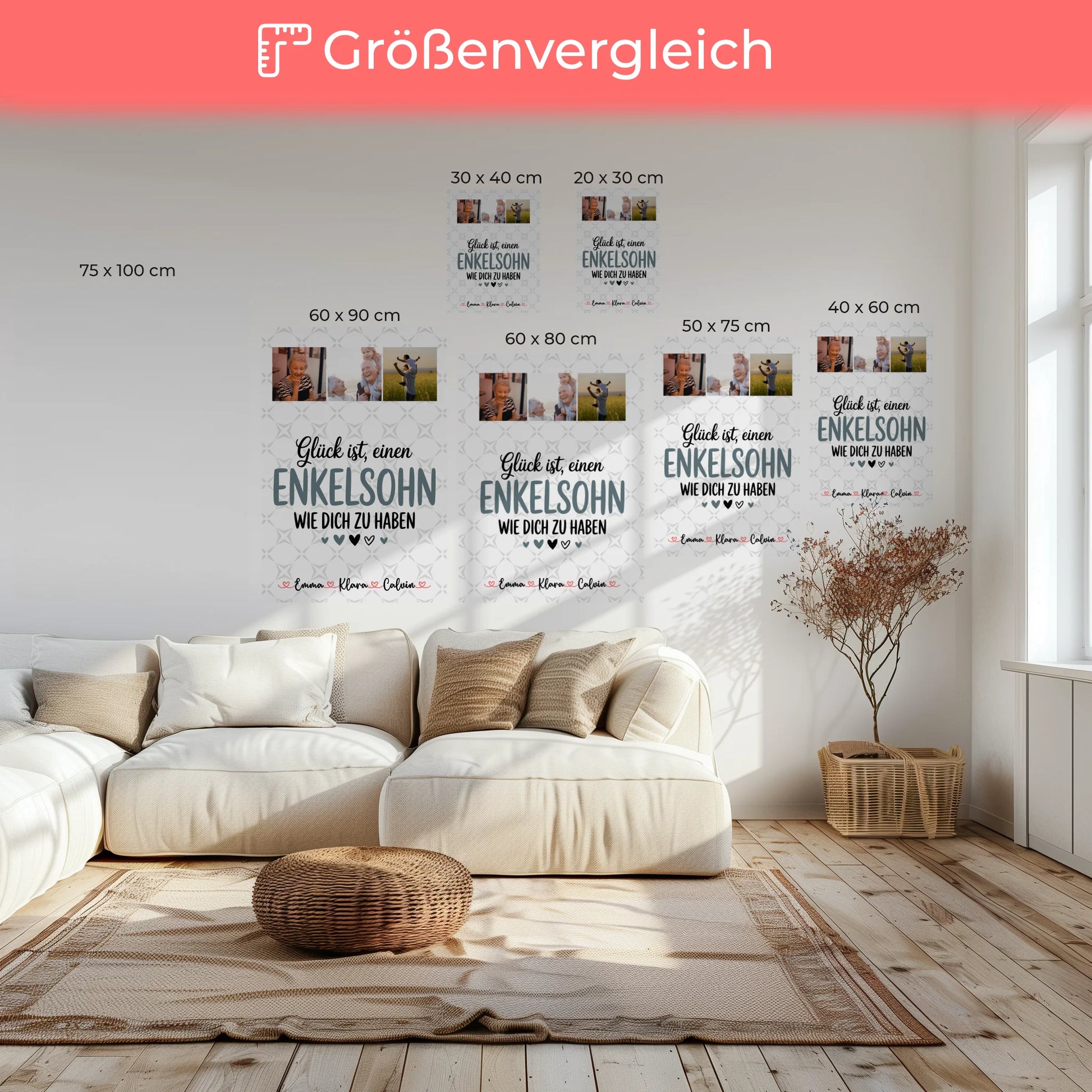 Personalisierte Leinwand Fotocollage Enkelsohn Glück Ist einen Enkelsohn Wie Dich Zu Haben Geschenk 6