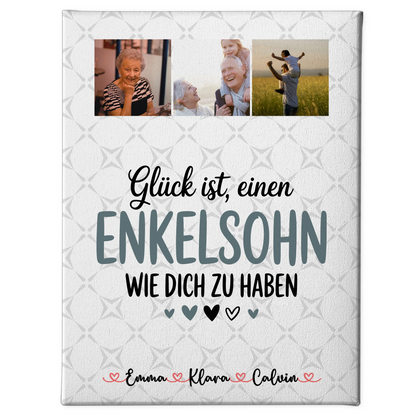 Personalisierte Leinwand Fotocollage Enkelsohn Glück Ist einen Enkelsohn Wie Dich Zu Haben Geschenk 1