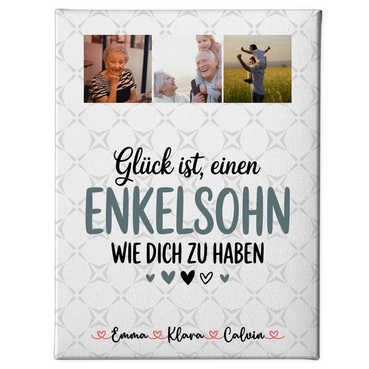 Personalisierte Leinwand Fotocollage Enkelsohn Glück Ist einen Enkelsohn Wie Dich Zu Haben Geschenk 1