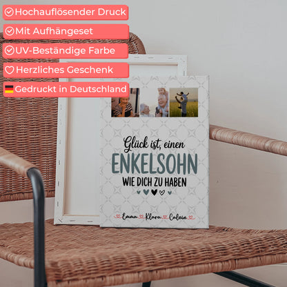 Personalisierte Leinwand Fotocollage Enkelsohn Glück Ist einen Enkelsohn Wie Dich Zu Haben Geschenk 5