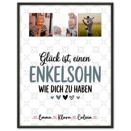 Karten Poster Personalisiert mit Fotocollage für Enkelsohn Glück Ist Einen Enkelsohn Wie Dich Zu Haben