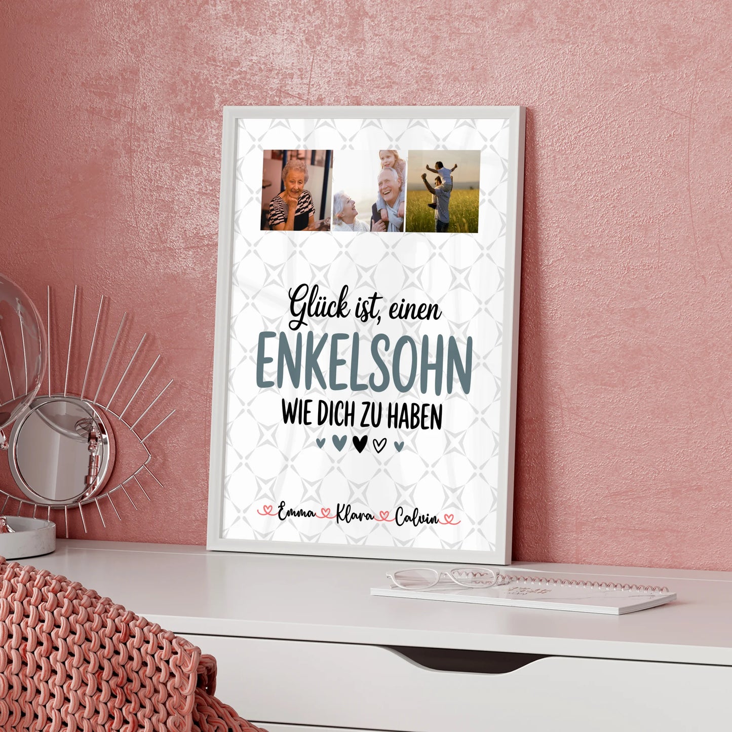 Karten Poster Personalisiert mit Fotocollage für Enkelsohn Glück Ist Einen Enkelsohn Wie Dich Zu Haben