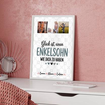 Karten Poster Personalisiert mit Fotocollage für Enkelsohn Glück Ist Einen Enkelsohn Wie Dich Zu Haben
