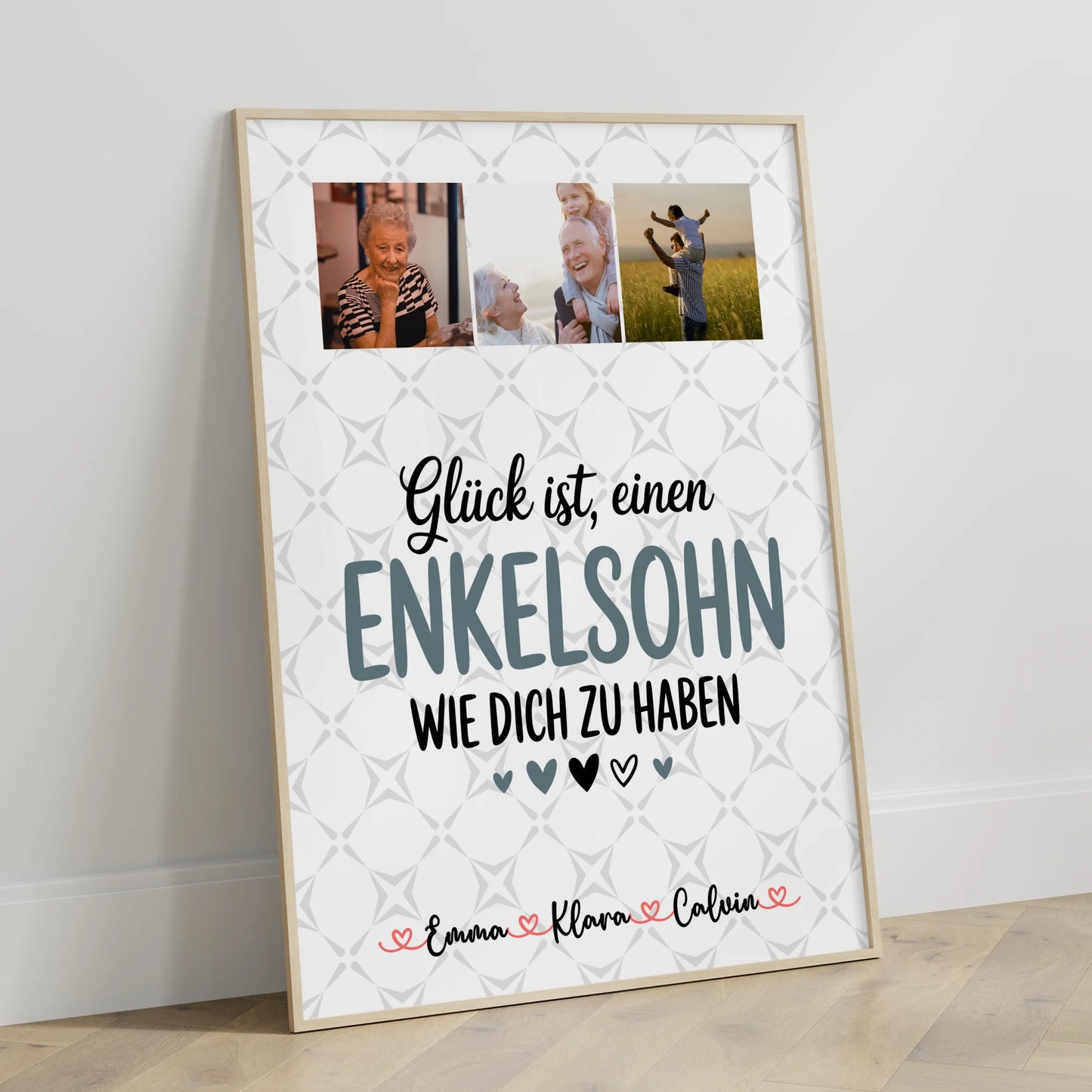 Karten Poster Personalisiert mit Fotocollage für Enkelsohn Glück Ist Einen Enkelsohn Wie Dich Zu Haben