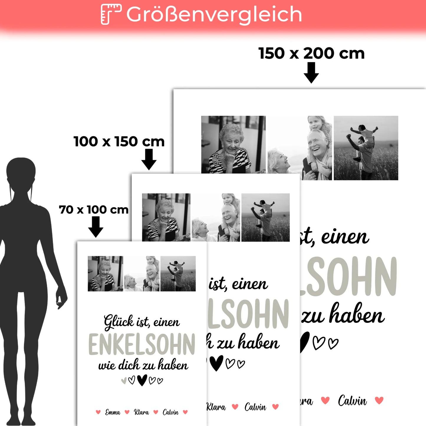 Decke Mit Namen Fotocollage für Enkelsohn Glück Ist einen Enkelsohn Wie Dich Zu Haben Geschenk 5