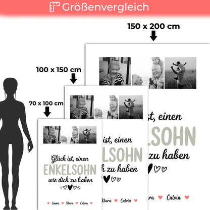 Decke Mit Namen Fotocollage für Enkelsohn Glück Ist einen Enkelsohn Wie Dich Zu Haben Geschenk 5