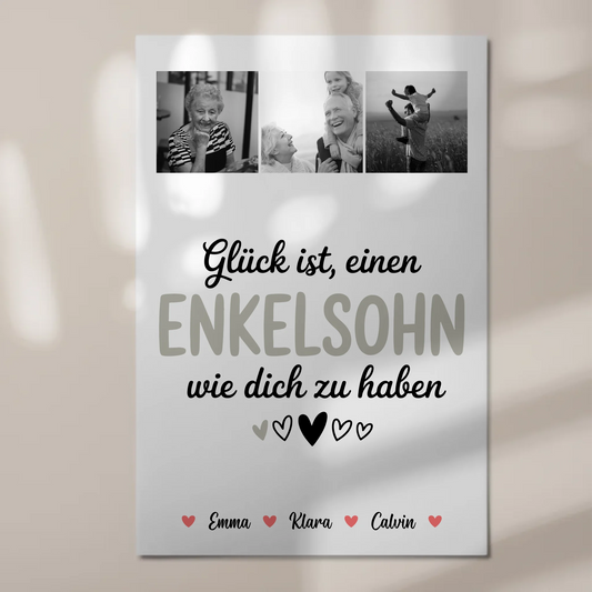 Fotoboard Magnet Wandbild Fotocollage für Enkelsohn Glück Ist einen Enkelsohn Wie Dich Zu Haben 1