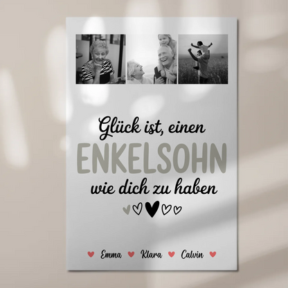 Fotoboard Magnet Wandbild Fotocollage für Enkelsohn Glück Ist einen Enkelsohn Wie Dich Zu Haben