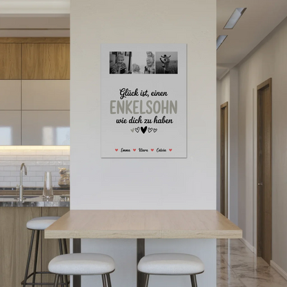 Fotoboard Magnet Wandbild Fotocollage für Enkelsohn Glück Ist einen Enkelsohn Wie Dich Zu Haben
