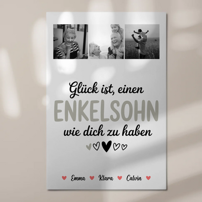 Fotoboard Magnet Wandbild Fotocollage für Enkelsohn Glück Ist einen Enkelsohn Wie Dich Zu Haben
