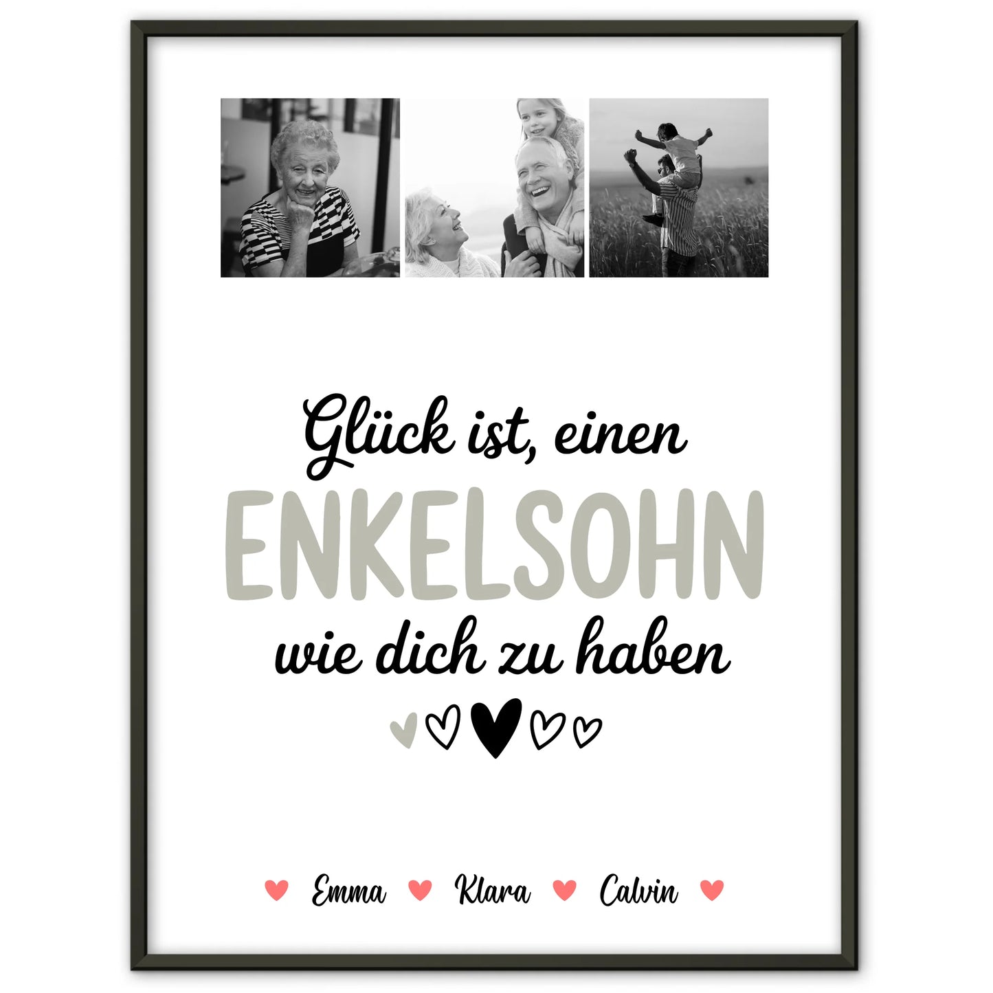 Personalisierbares Poster Fotocollage für Enkelsohn Glück Ist einen Enkelsohn Wie Dich Zu Haben