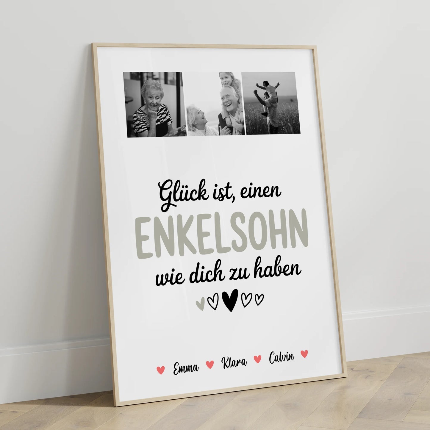 Personalisierbares Poster Fotocollage für Enkelsohn Glück Ist einen Enkelsohn Wie Dich Zu Haben