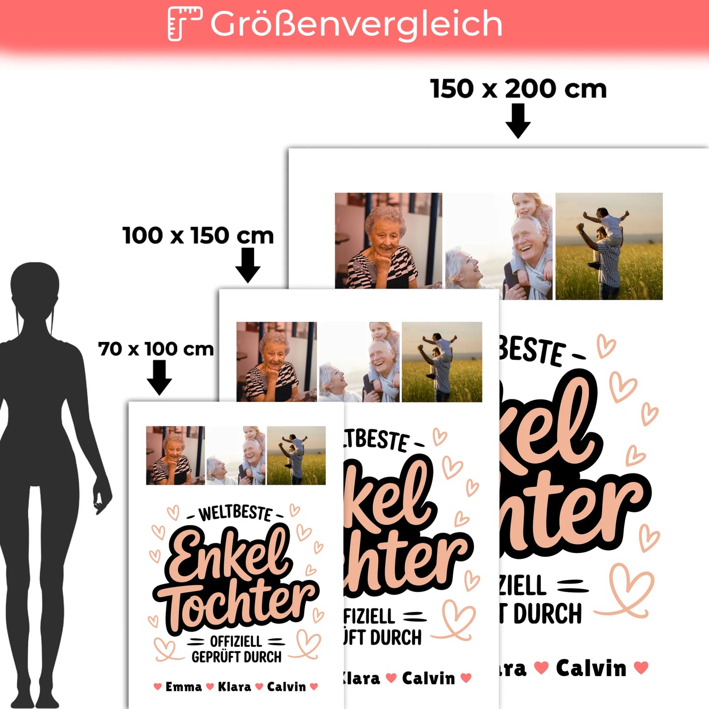 Kuscheldecke Mit Namen Enkeltochter Fotocollage Weltbeste Enkeltochter Offiziell Geprüft Durch 5