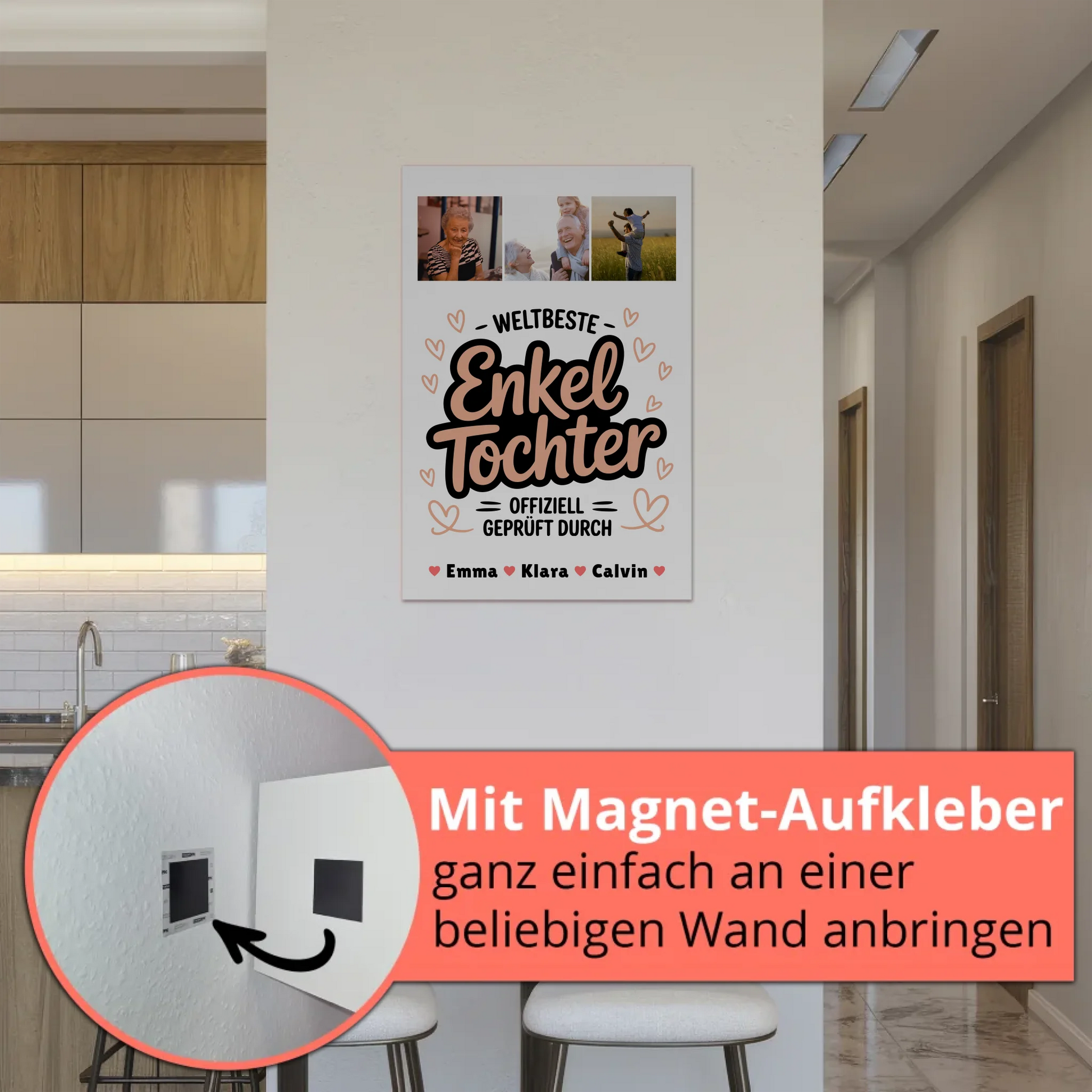 Magnetposter Fotoboard für Enkeltochter Weltbeste Enkeltochter Offiziell Geprüft 5