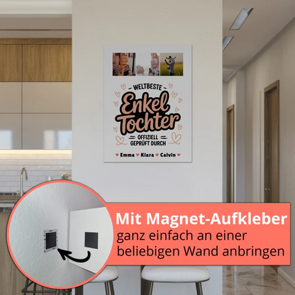 Magnetposter Fotoboard für Enkeltochter Weltbeste Enkeltochter Offiziell Geprüft