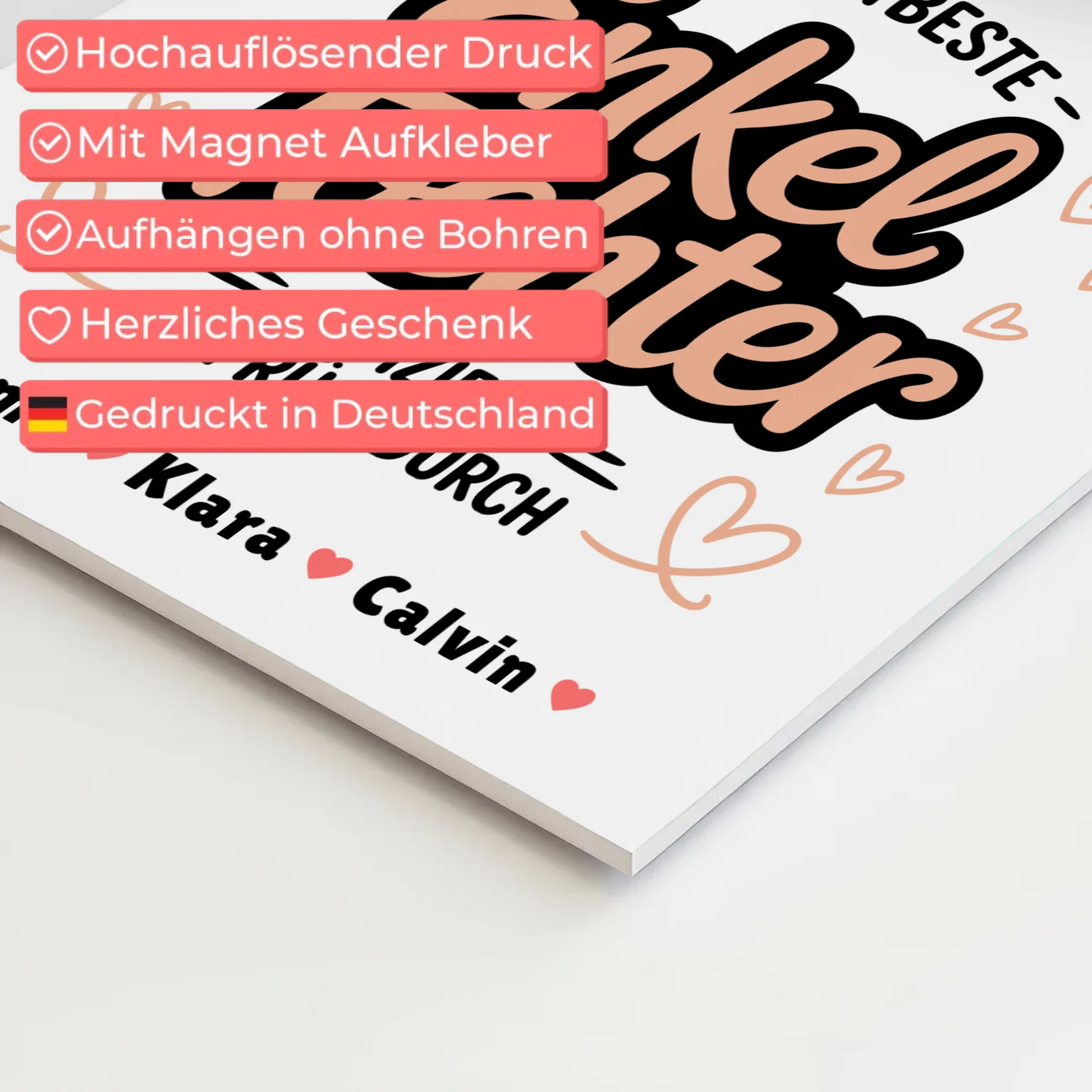 Magnetposter Fotoboard für Enkeltochter Weltbeste Enkeltochter Offiziell Geprüft 10