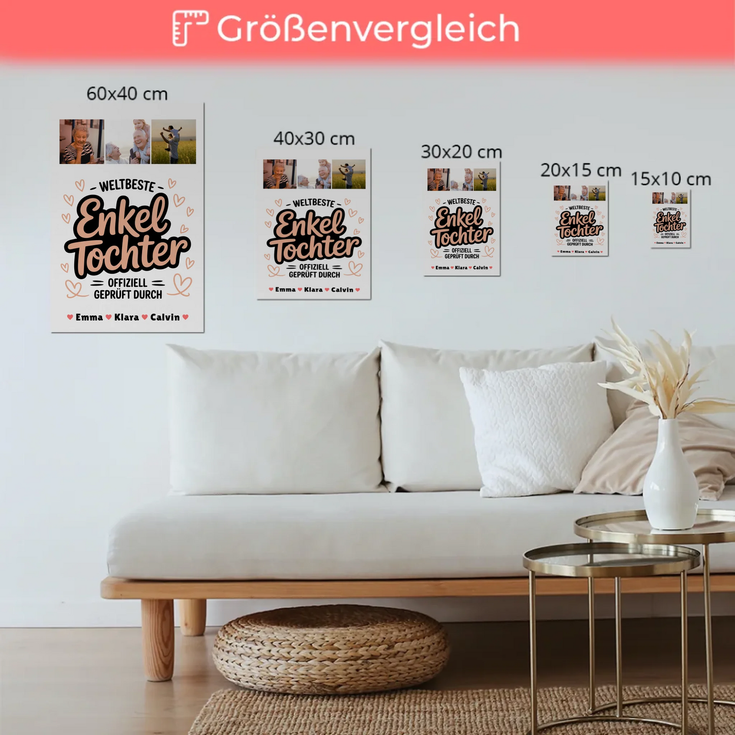 Magnetposter Fotoboard für Enkeltochter Weltbeste Enkeltochter Offiziell Geprüft