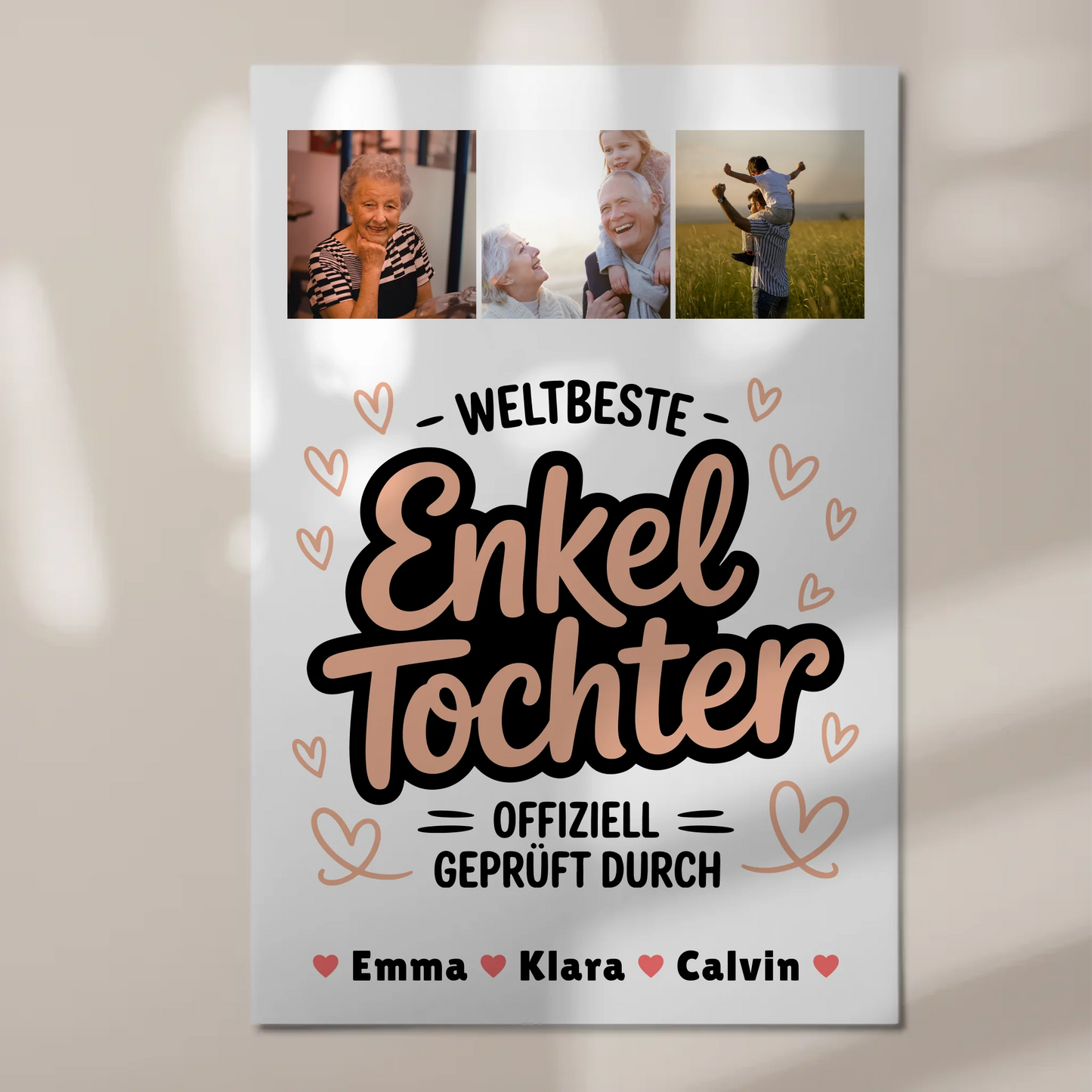 Magnetposter Fotoboard für Enkeltochter Weltbeste Enkeltochter Offiziell Geprüft