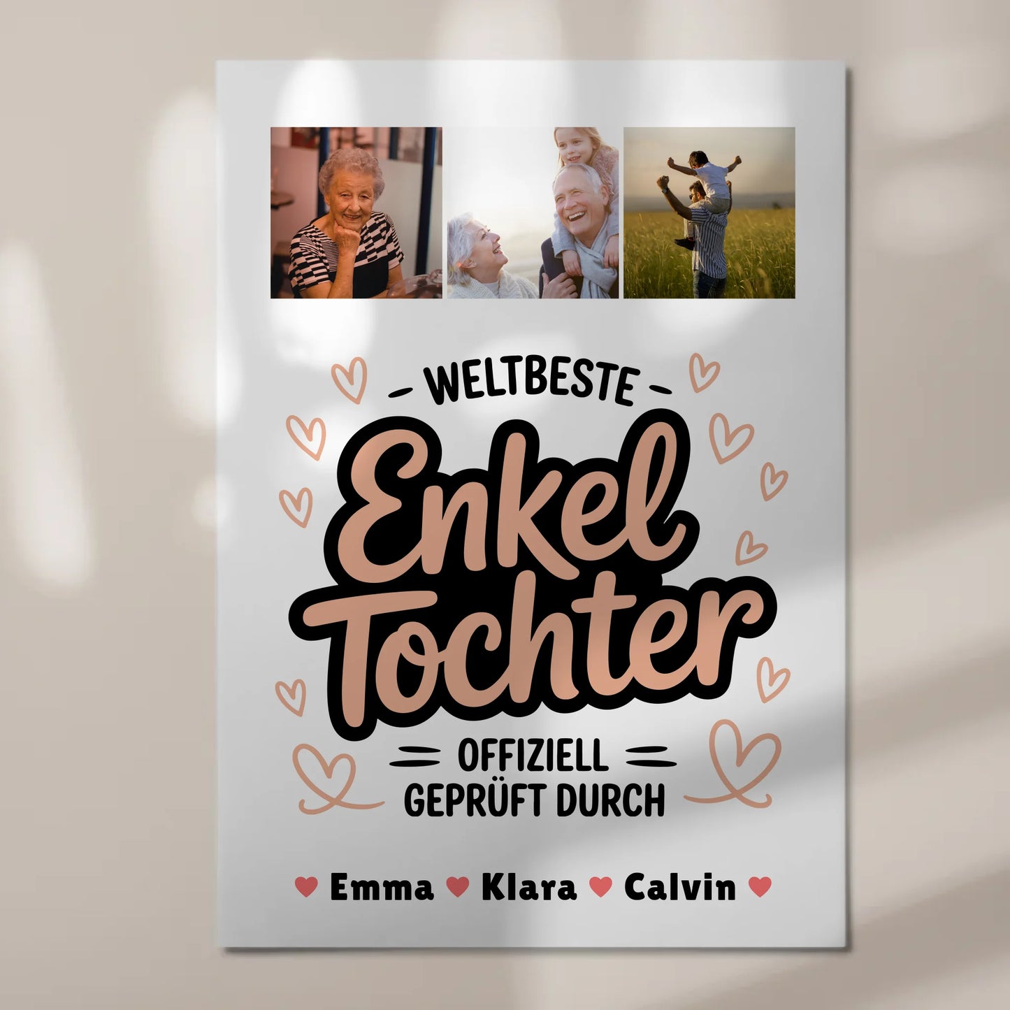 Magnetposter Fotoboard für Enkeltochter Weltbeste Enkeltochter Offiziell Geprüft