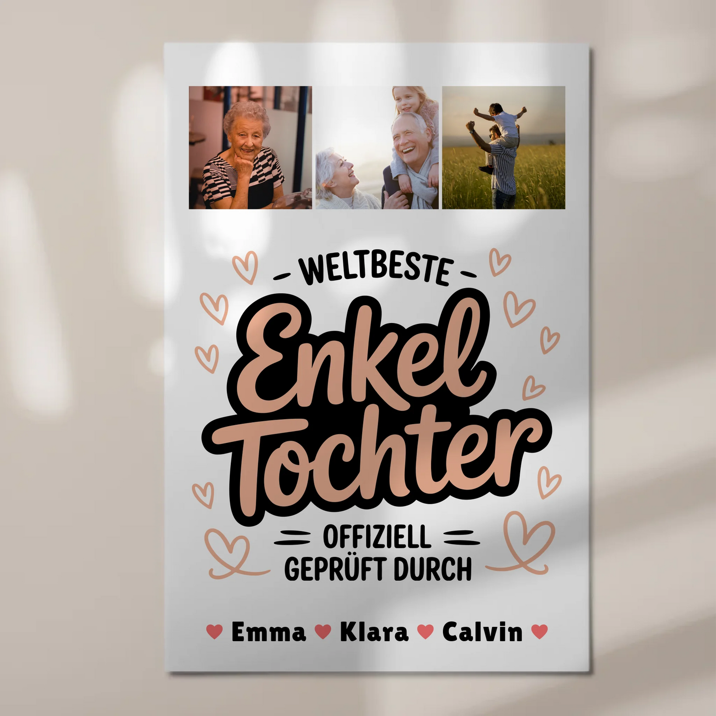 Magnetposter Fotoboard für Enkeltochter Weltbeste Enkeltochter Offiziell Geprüft