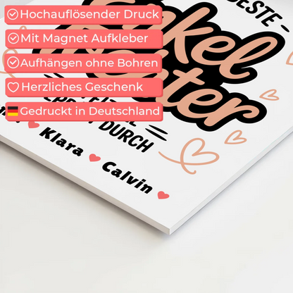 Magnetposter Fotoboard für Enkeltochter Weltbeste Enkeltochter Offiziell Geprüft