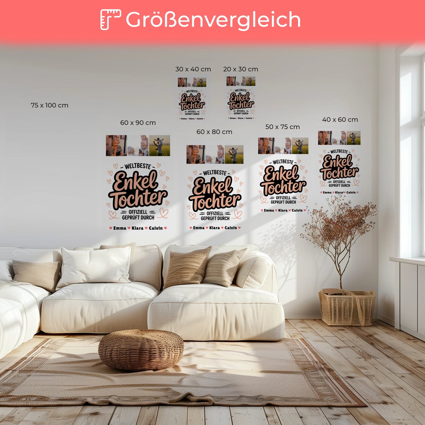 Leinwand Wandbild Enkeltochter Fotocollage Weltbeste Enkeltochter Offiziell Geprüft Durch 6