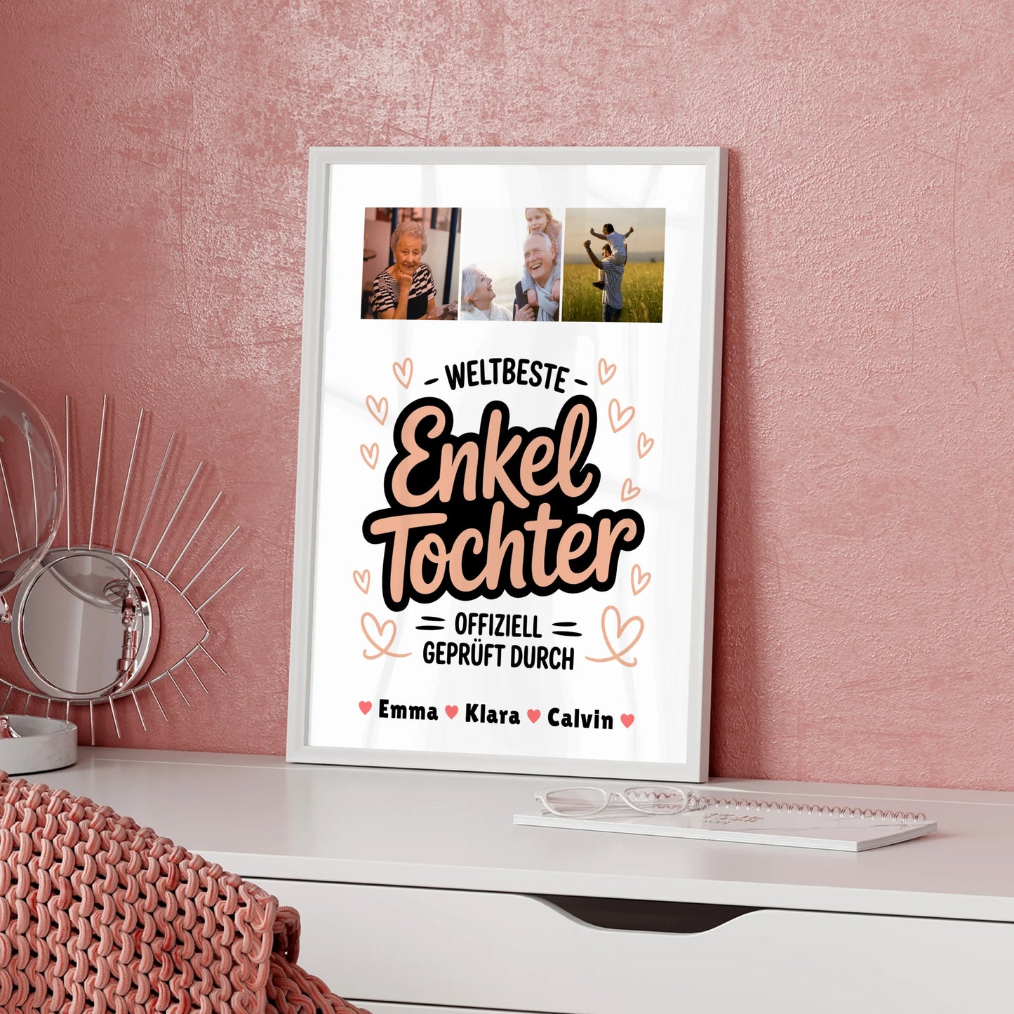 Wandbild Fotocollage Enkeltochter Fotocollage Weltbeste Enkeltochter Offiziell Geprüft Durch