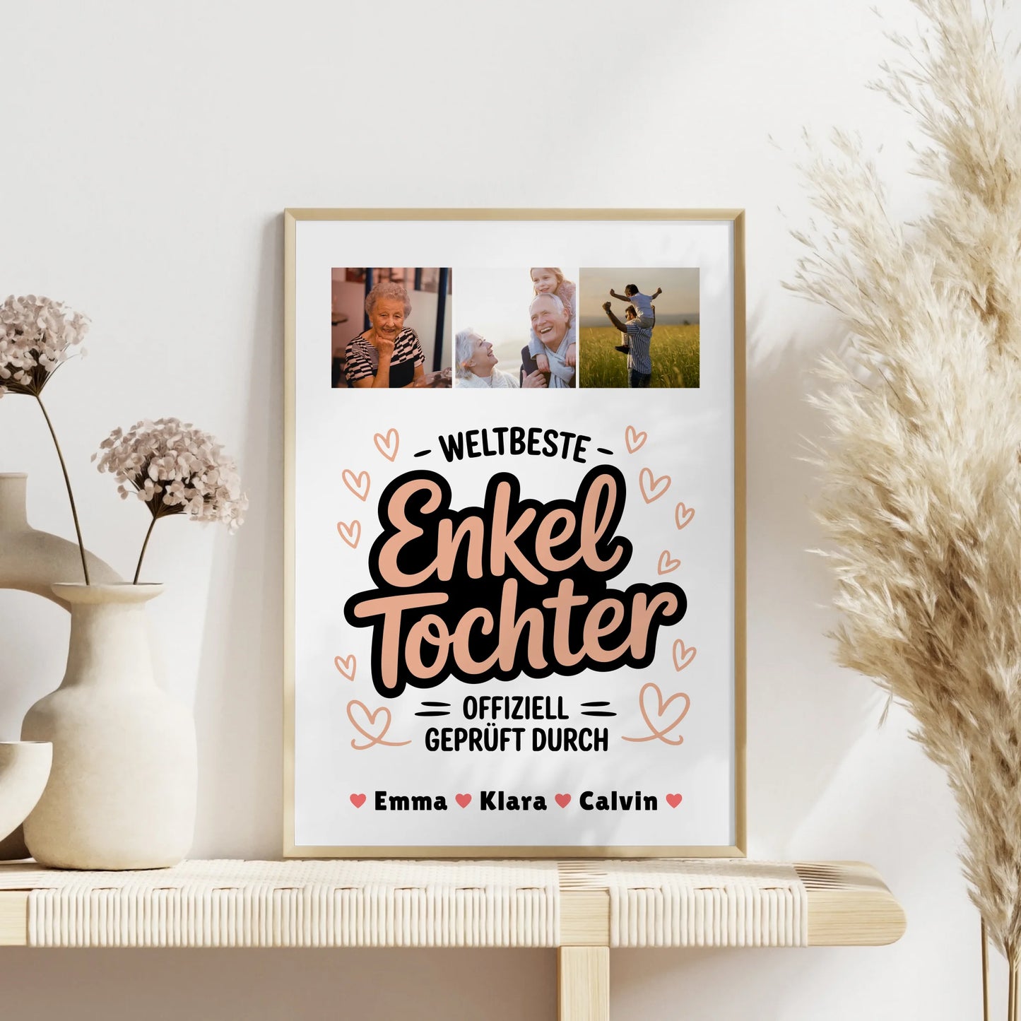 Wandbild Fotocollage Enkeltochter Fotocollage Weltbeste Enkeltochter Offiziell Geprüft Durch