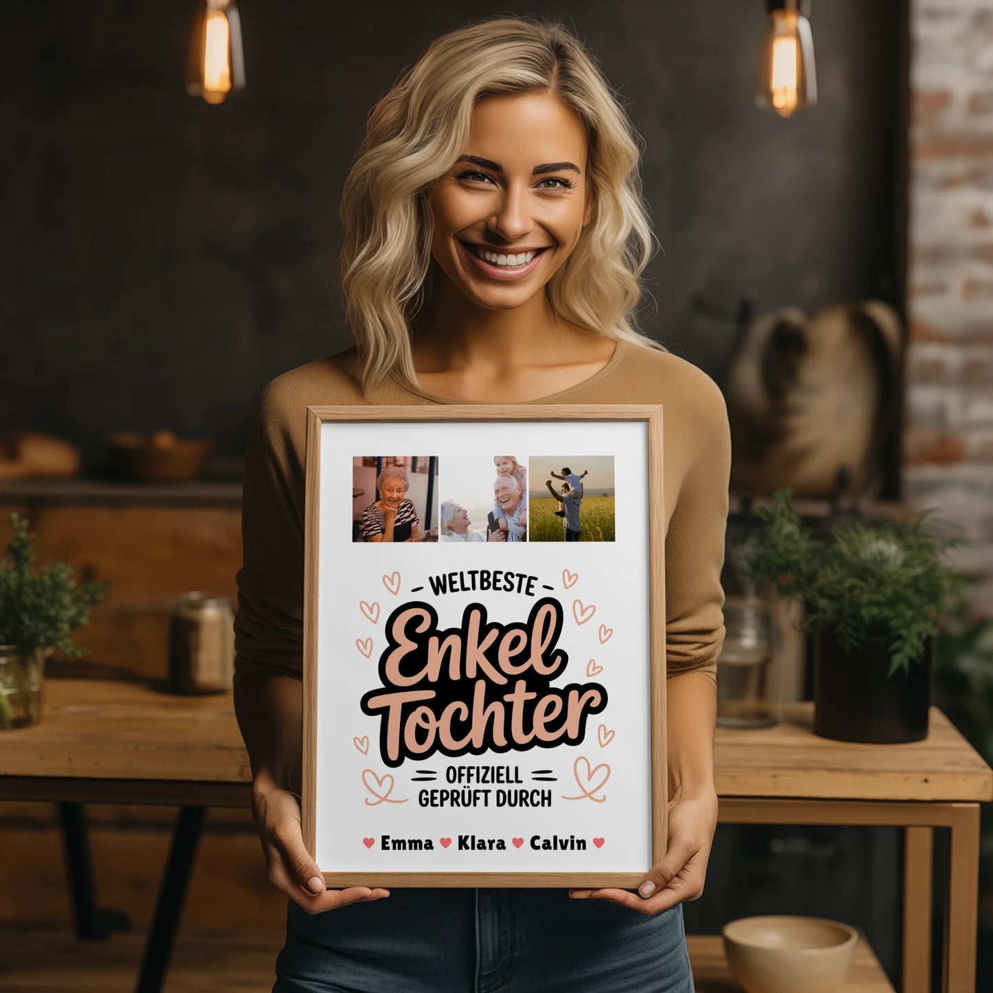 Wandbild Fotocollage Enkeltochter Fotocollage Weltbeste Enkeltochter Offiziell Geprüft Durch