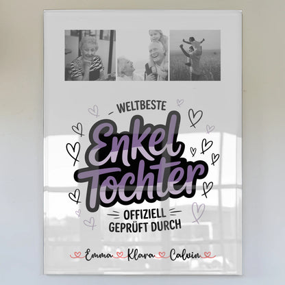 Acrylglas Mit Foto Geschenk Fotocollage Enkeltochter Weltbeste Enkeltochter Offiziell Geprüft Durch 1