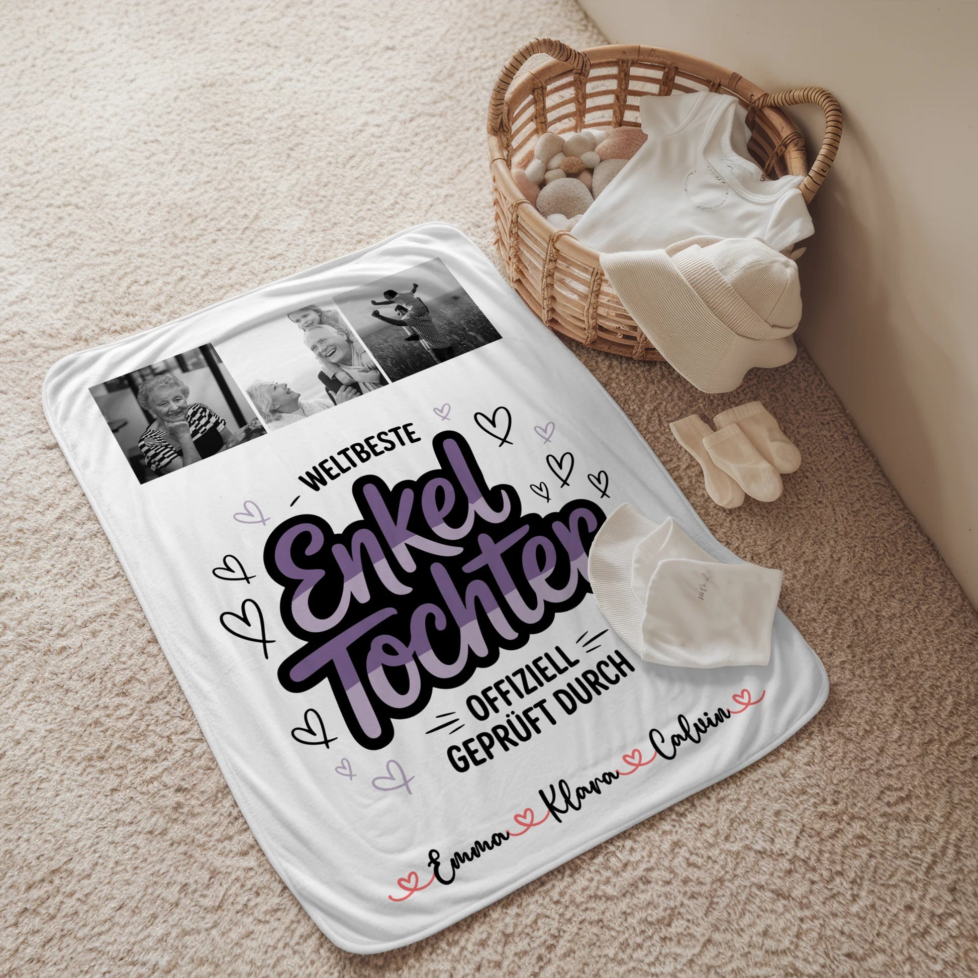 Namensdecke Geschenk Fotocollage Enkeltochter Weltbeste Enkeltochter Offiziell Geprüft Durch 2