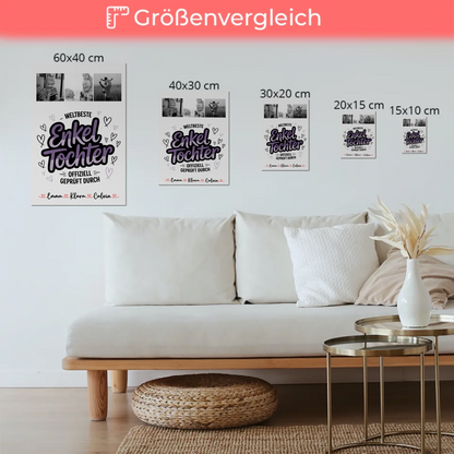 Fotoboard Magnet Wandbild Geschenk Fotocollage Enkeltochter Weltbeste Enkeltochter Offiziell Geprüft Durch 6